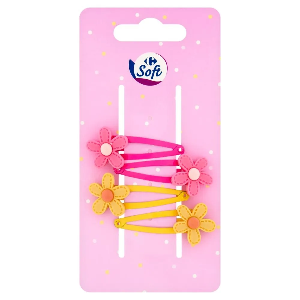 Carrefour Soft Spinka do włosów dekor kwiatek 4 sztuki