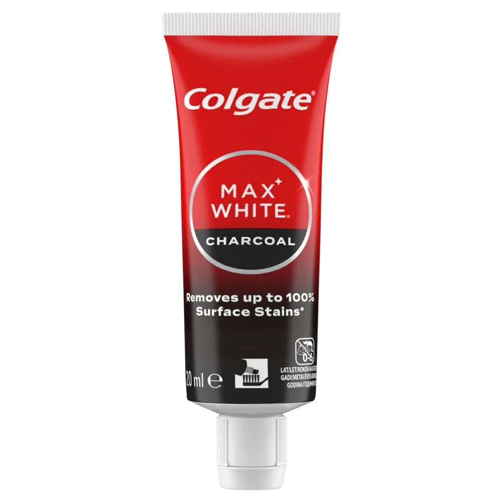 Colgate Max White Charcoal Wybielająca pasta do zębów z aktywnym węglem 20ml
