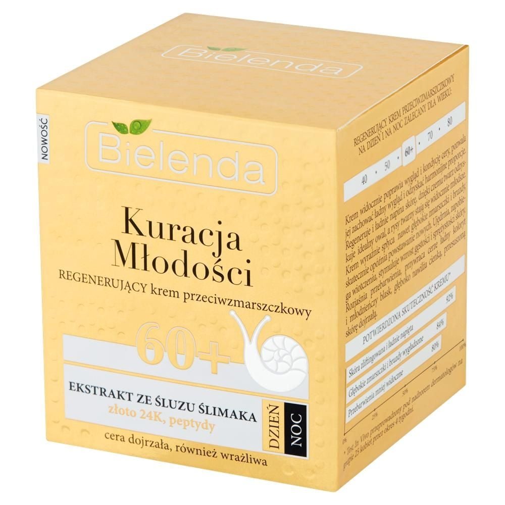 Bielenda Kuracja Młodości 60+ Regenerujący krem przeciwzmarszczkowy na dzień noc 50 ml