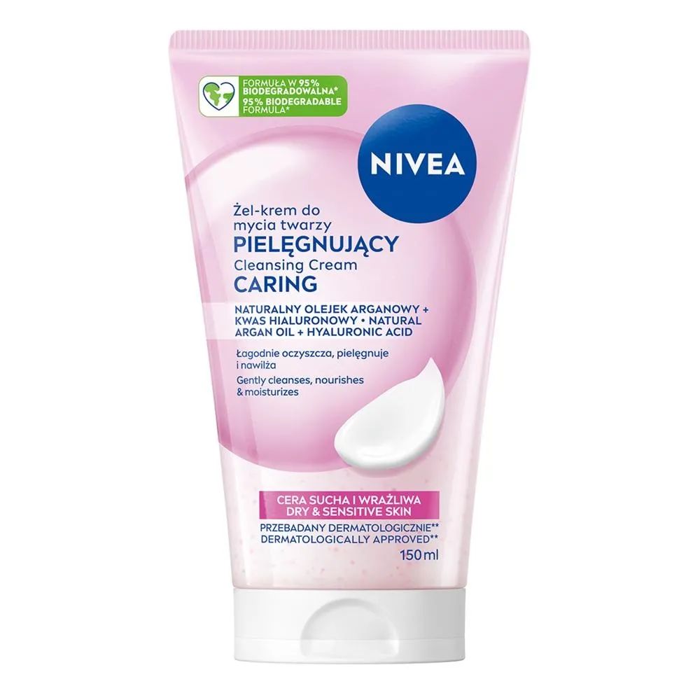 Nivea Pielęgnujący żel-krem do mycia twarzy cera sucha i wrażliwa 150 ml