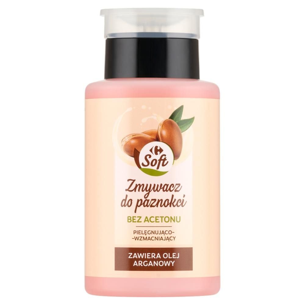 Carrefour Soft Zmywacz do paznokci bez acetonu pielęgnująco-wzmacniający 200 ml