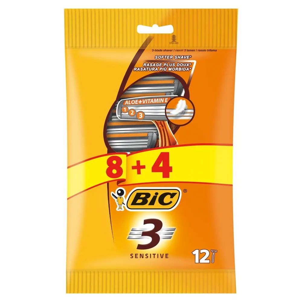 Maszynka do golenia BIC 3 Sensitive Pouch 8+4