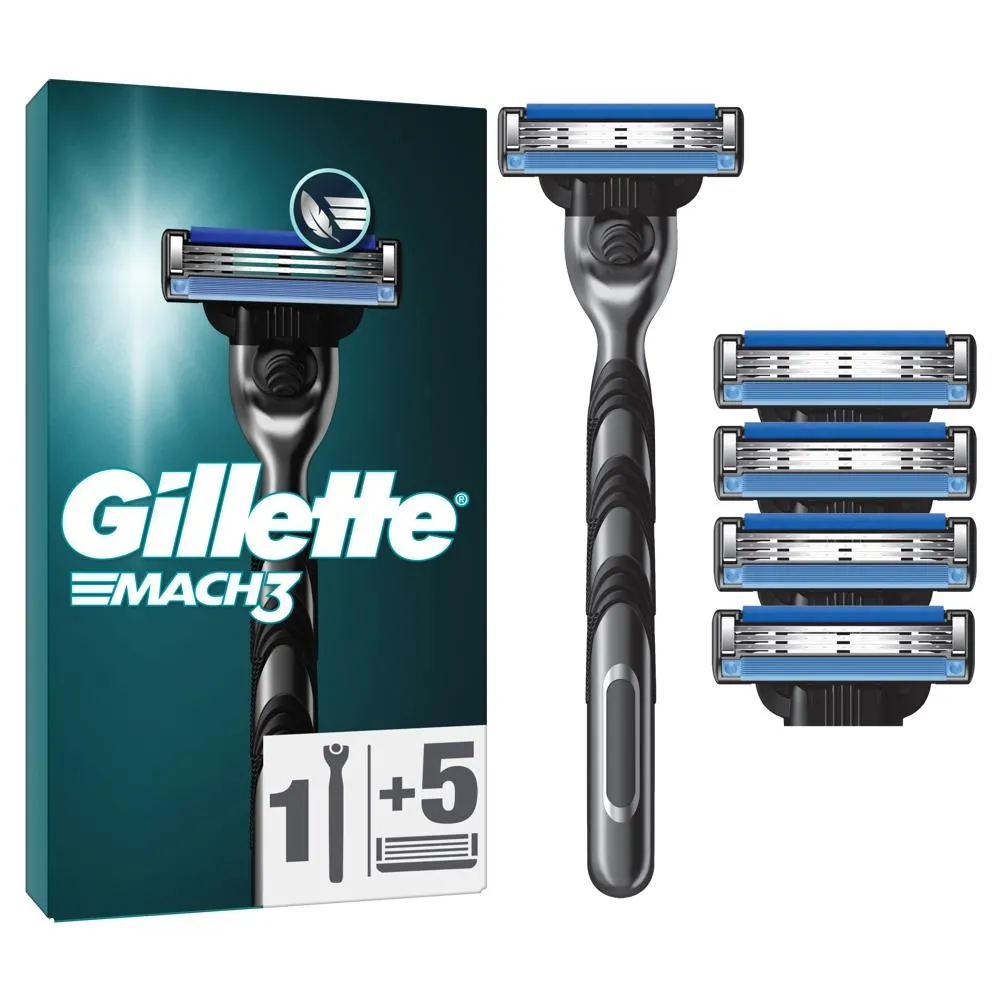 Gillette Mach3 Maszynka do golenia dla mężczyzn, 1 maszynka do golenia Gillette z 3 ostrzami
