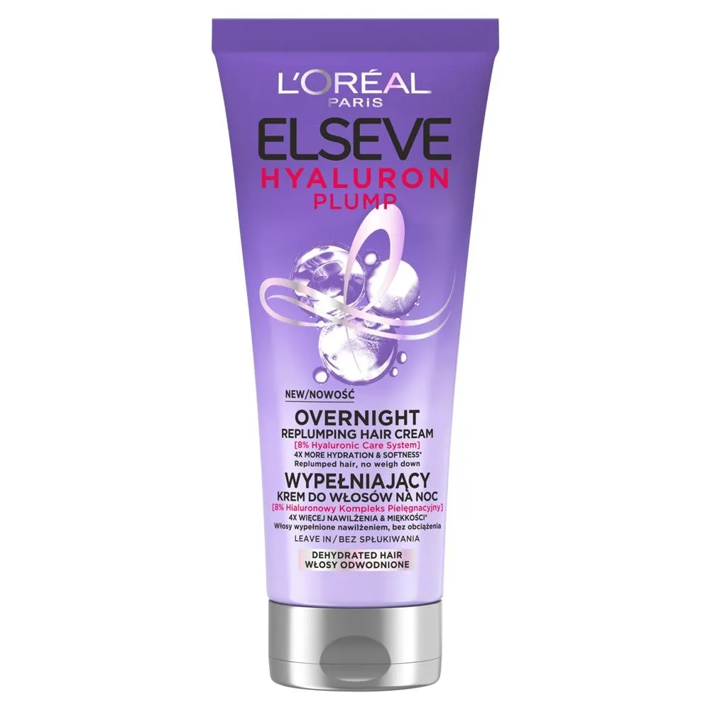 L'Oréal Paris Elseve Hyaluron Plump Wypełniający krem do włosów na noc 200 ml