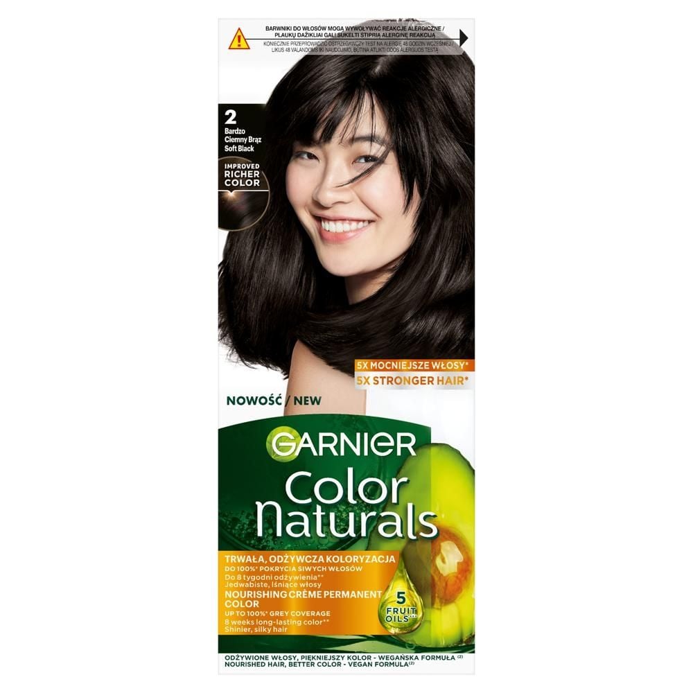 Garnier Color Naturals Krem koloryzujący 2 bardzo ciemny brąz