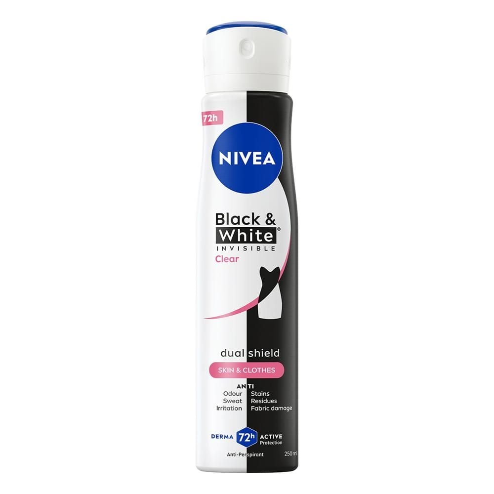 Nivea Black&White Invisible Clear Antyperspirant damski w spray'u 250 ml