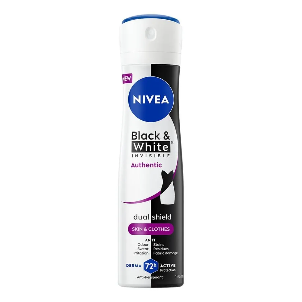 Nivea Black&White Authentic Antyperspirant w Spray'u 150ml