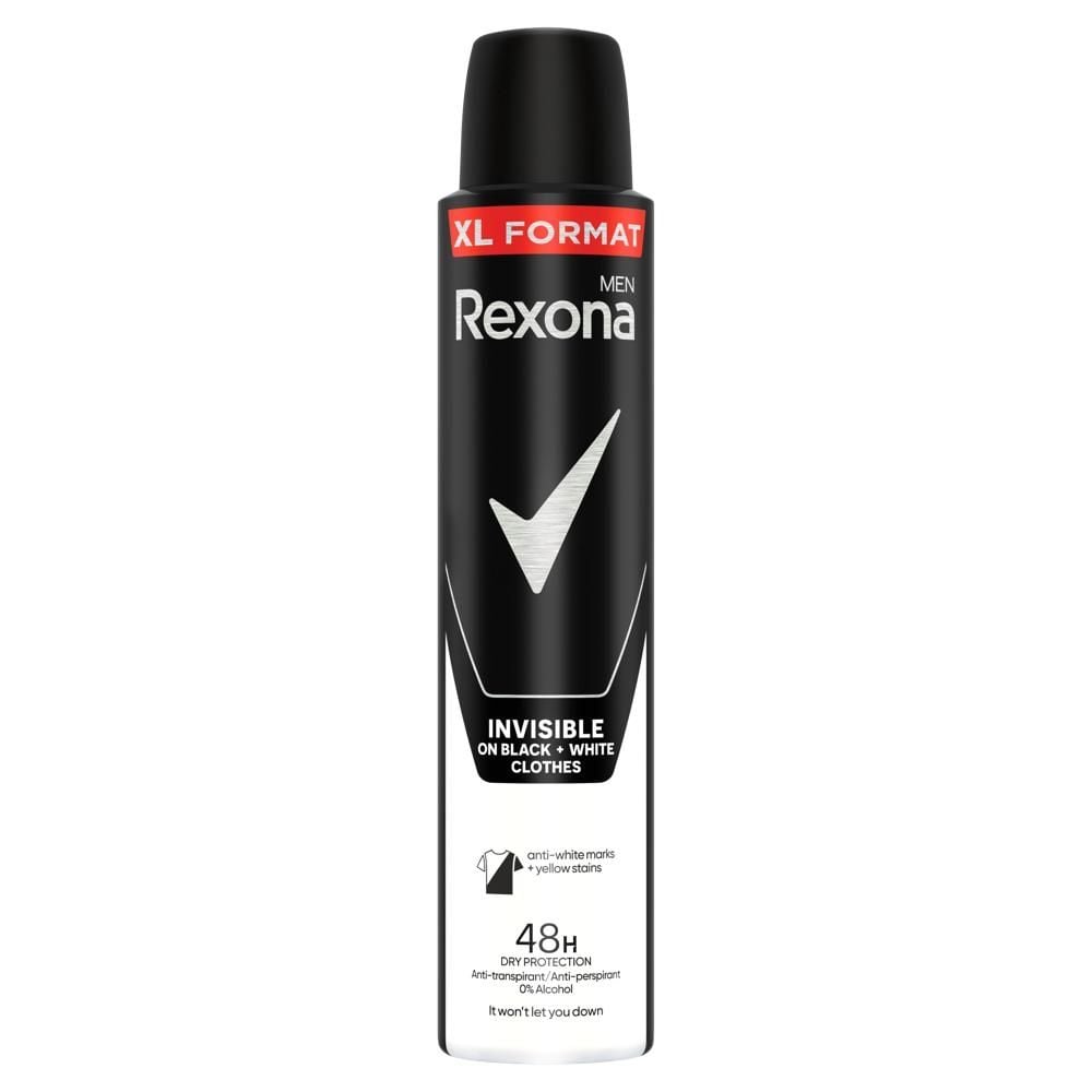 Rexona Men Invisible on Black+White Antyperspirant w aerozolu 200 ml