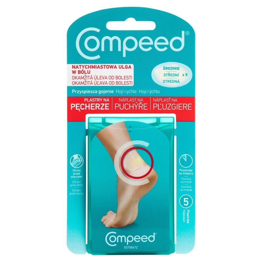 Compeed Wyrób medyczny plastry na pęcherze średnie 5 sztuk