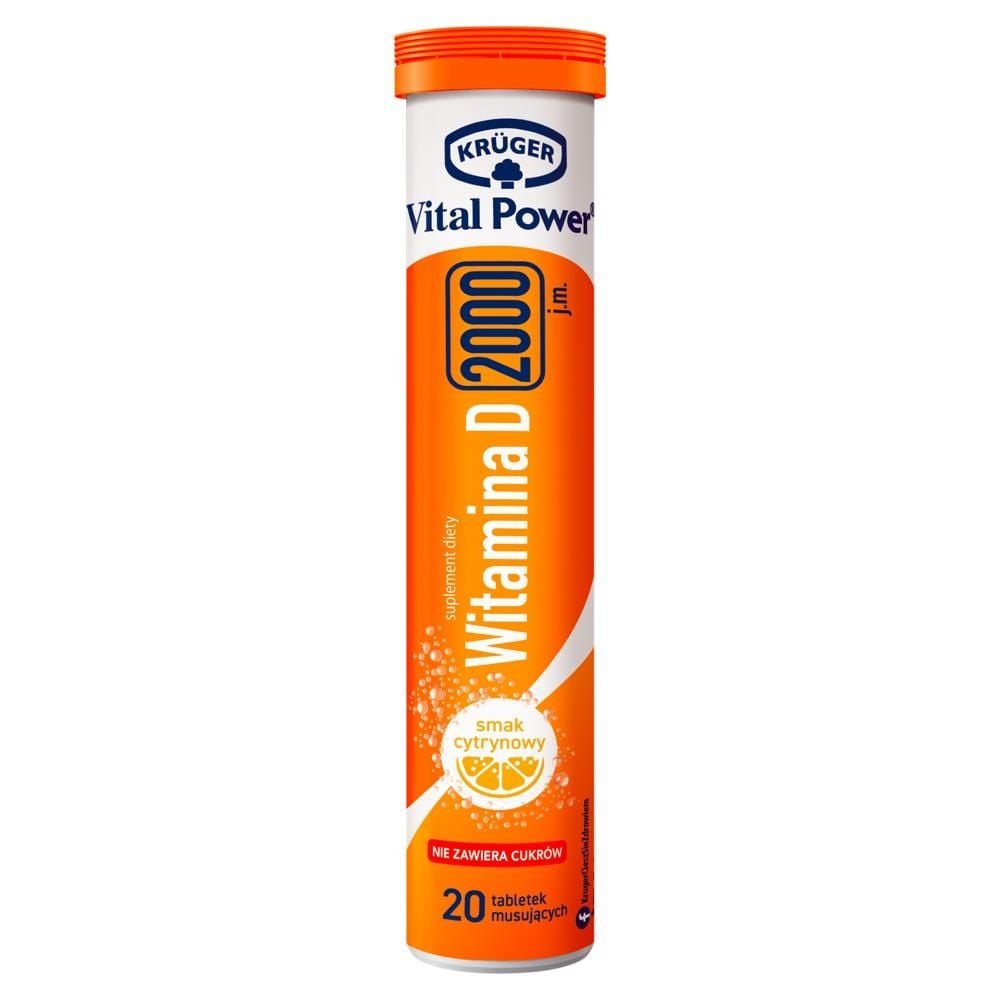 Krüger Vital Power Witamina D 2000 j.m. smak cytrynowy 84 g (20 sztuk)