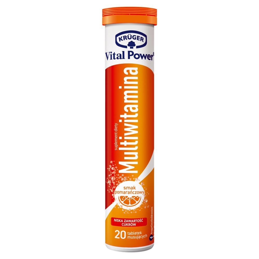 Krüger Vital Power Multiwitamina smak pomarańczowy 90 g (20 sztuk)