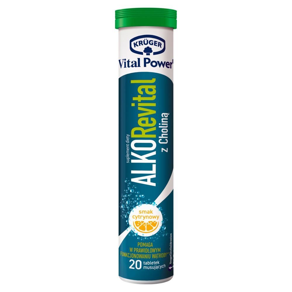 Krüger Vital Power Alko Revital Tabletki musujące z choliną smak cytrynowy 82 g (20 sztuk)