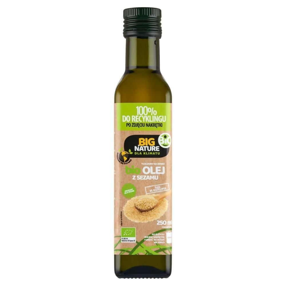 Big Nature Bio olej z sezamu tłoczony na zimno 250 ml
