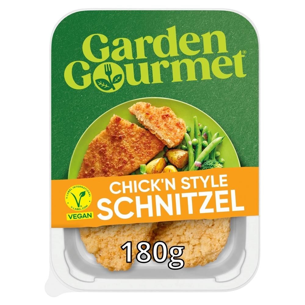 Garden Gourmet Sznycel Roślinny Wegański produkt na bazie białka sojowego w panierce 180 g