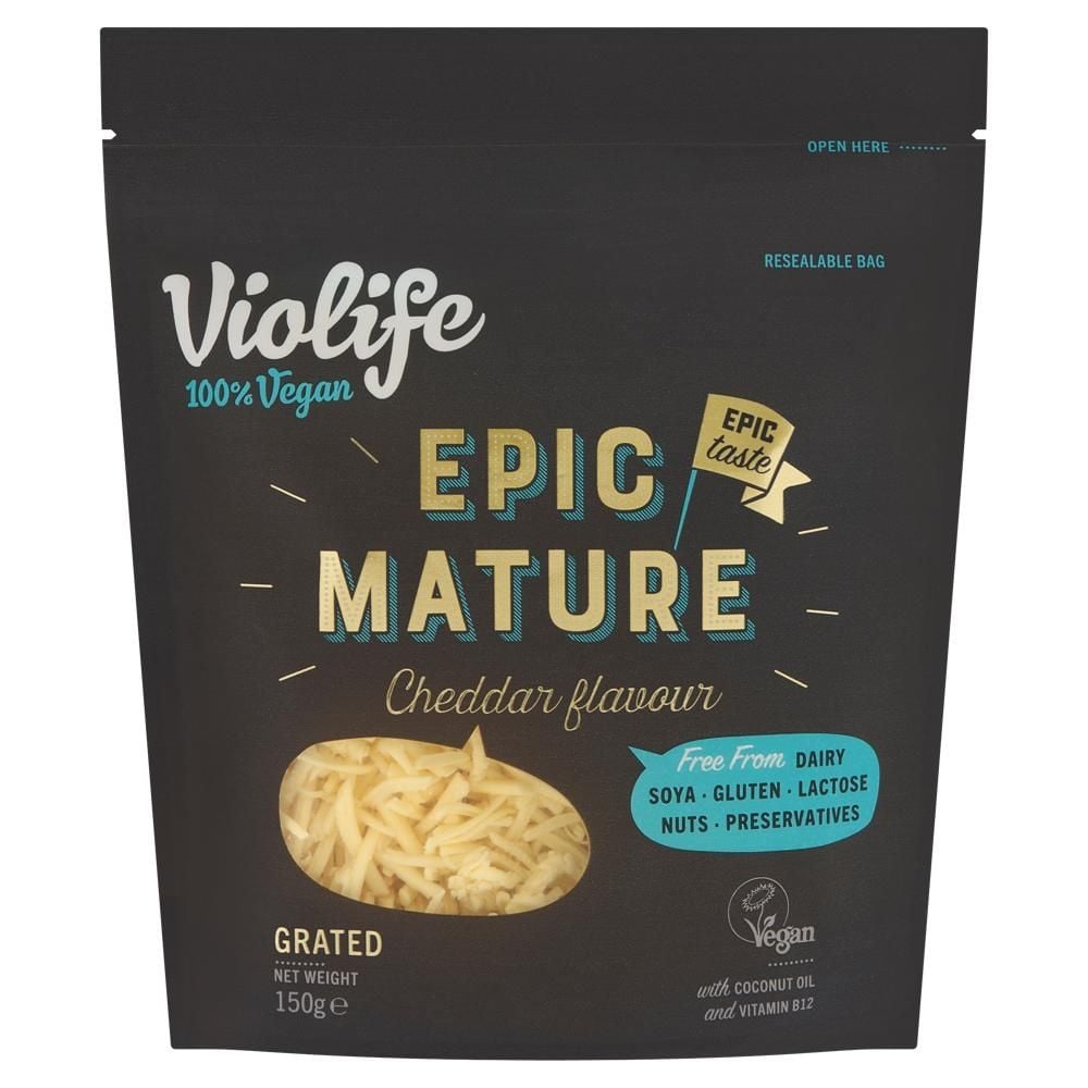 Violife Produkt na bazie oleju kokosowego o smaku dojrzały cheddar tarty 150 g