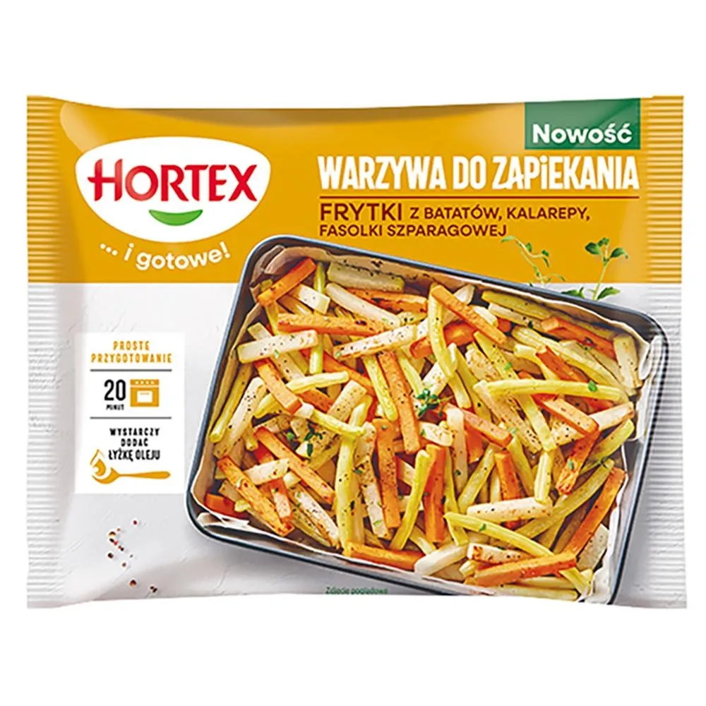 Hortex Warzywa do zapiekania frytki z batatów kalarepy fasolki szparagowej 450 g