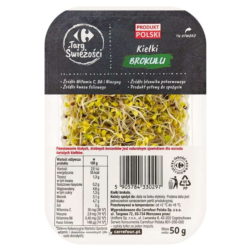 Carrefour Targ Świeżości Kiełki brokułu 50 g