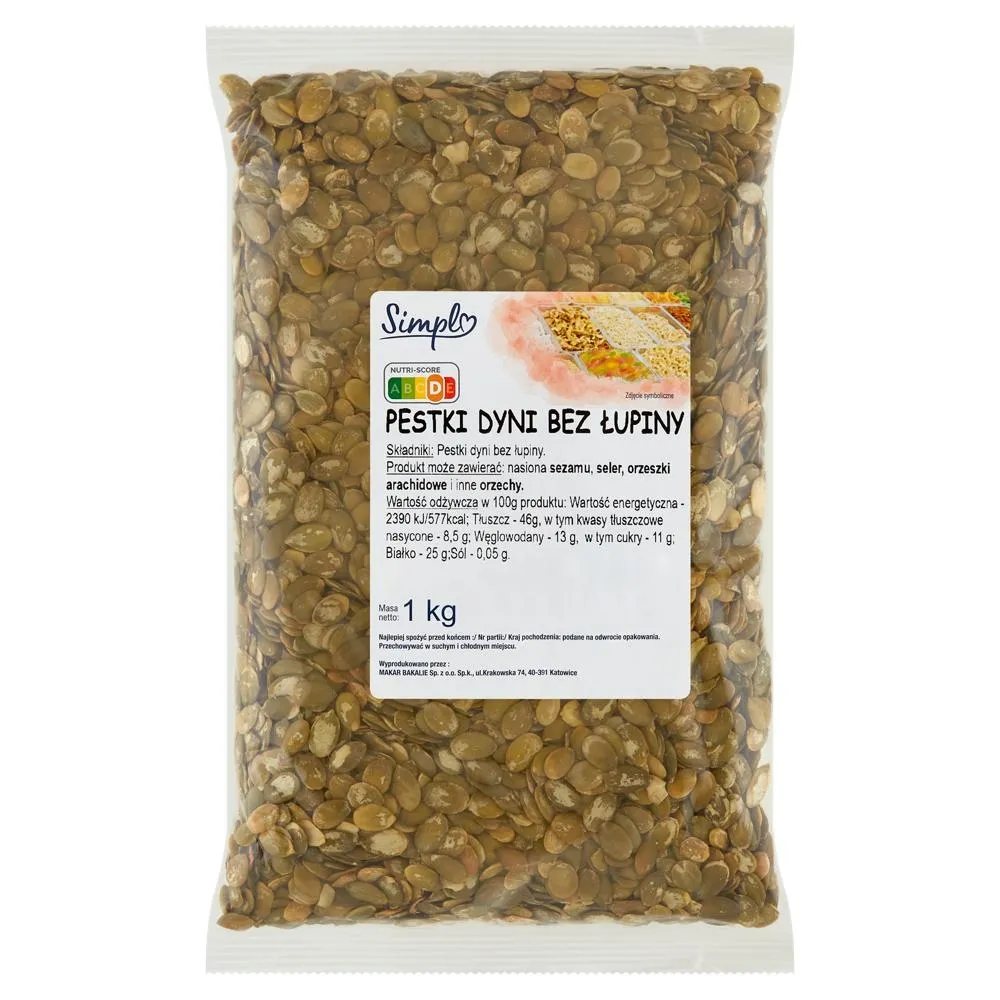 Simpl Pestki dyni bez łupiny 1 kg