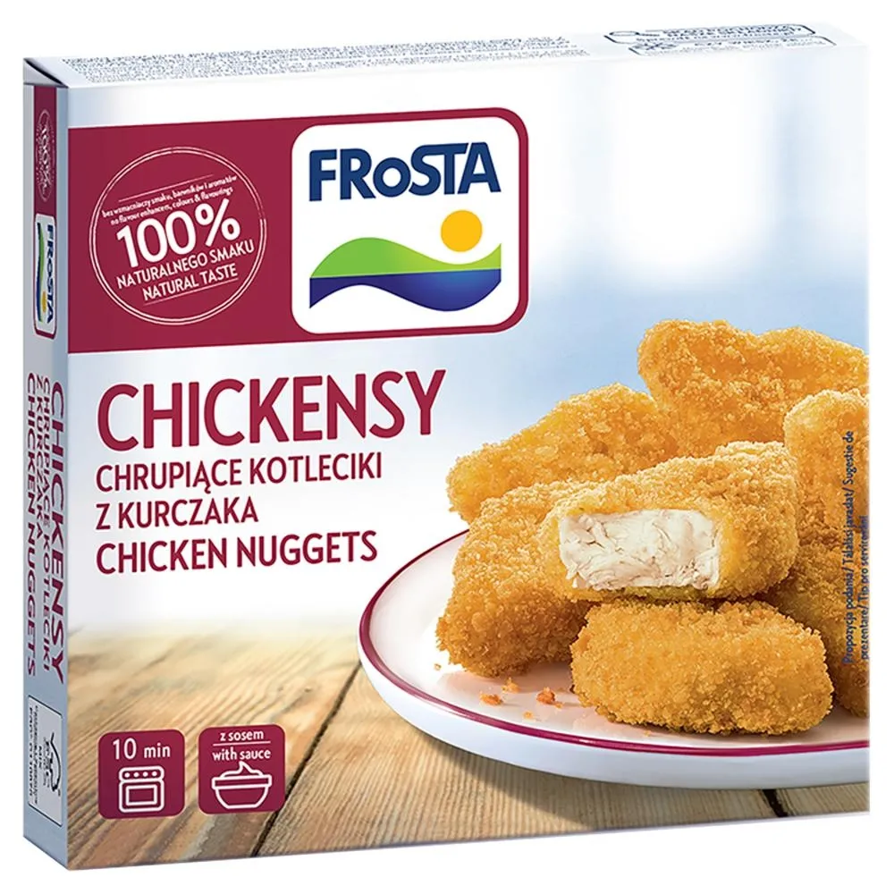 FRoSTA Chickensy Chrupiące kotleciki z kurczaka 250 g + sos 25 ml