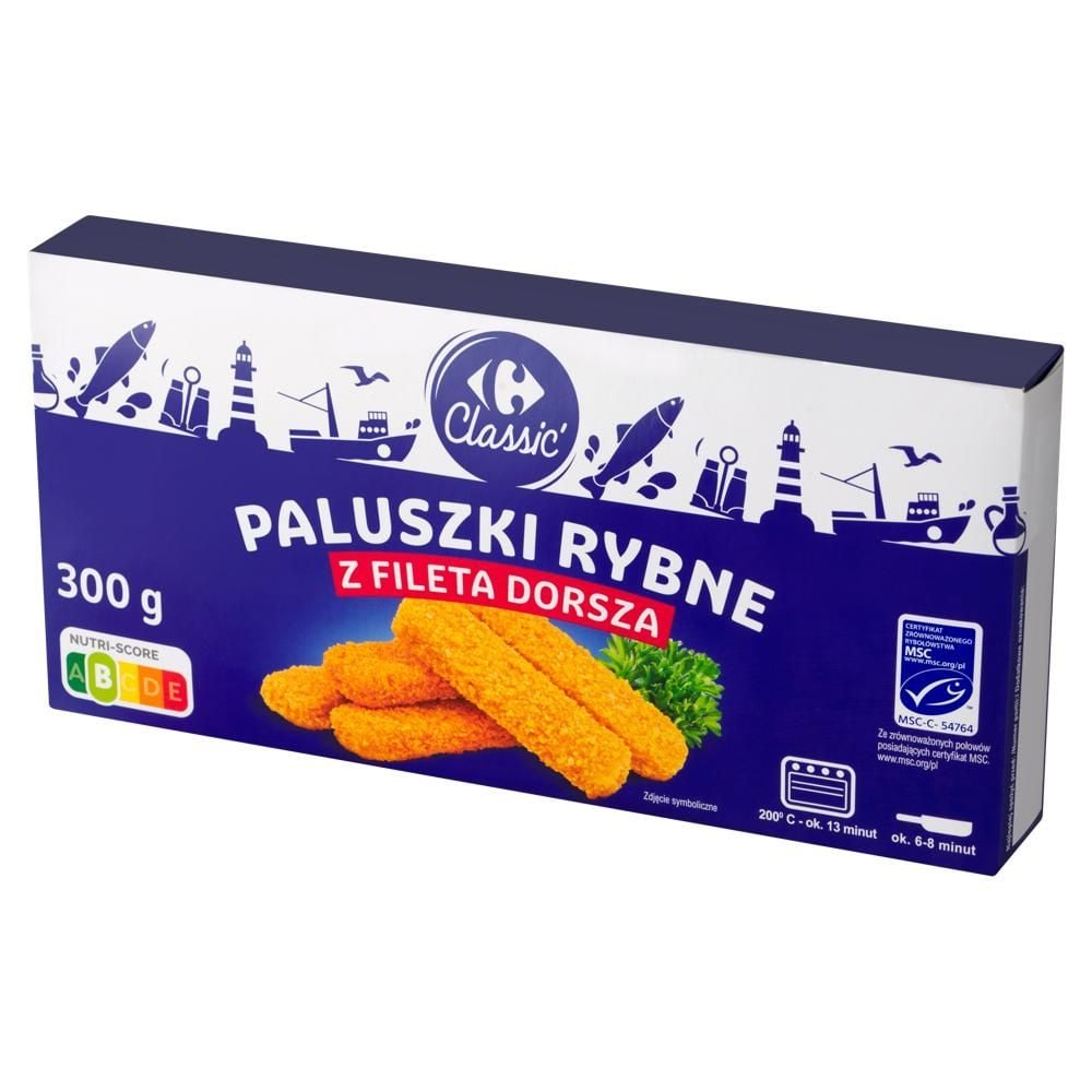Carrefour Classic Paluszki rybne z fileta dorsza 300 g