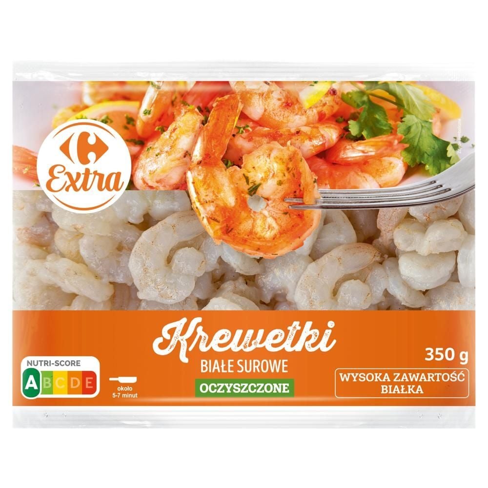Carrefour Extra Krewetki białe surowe 350 g