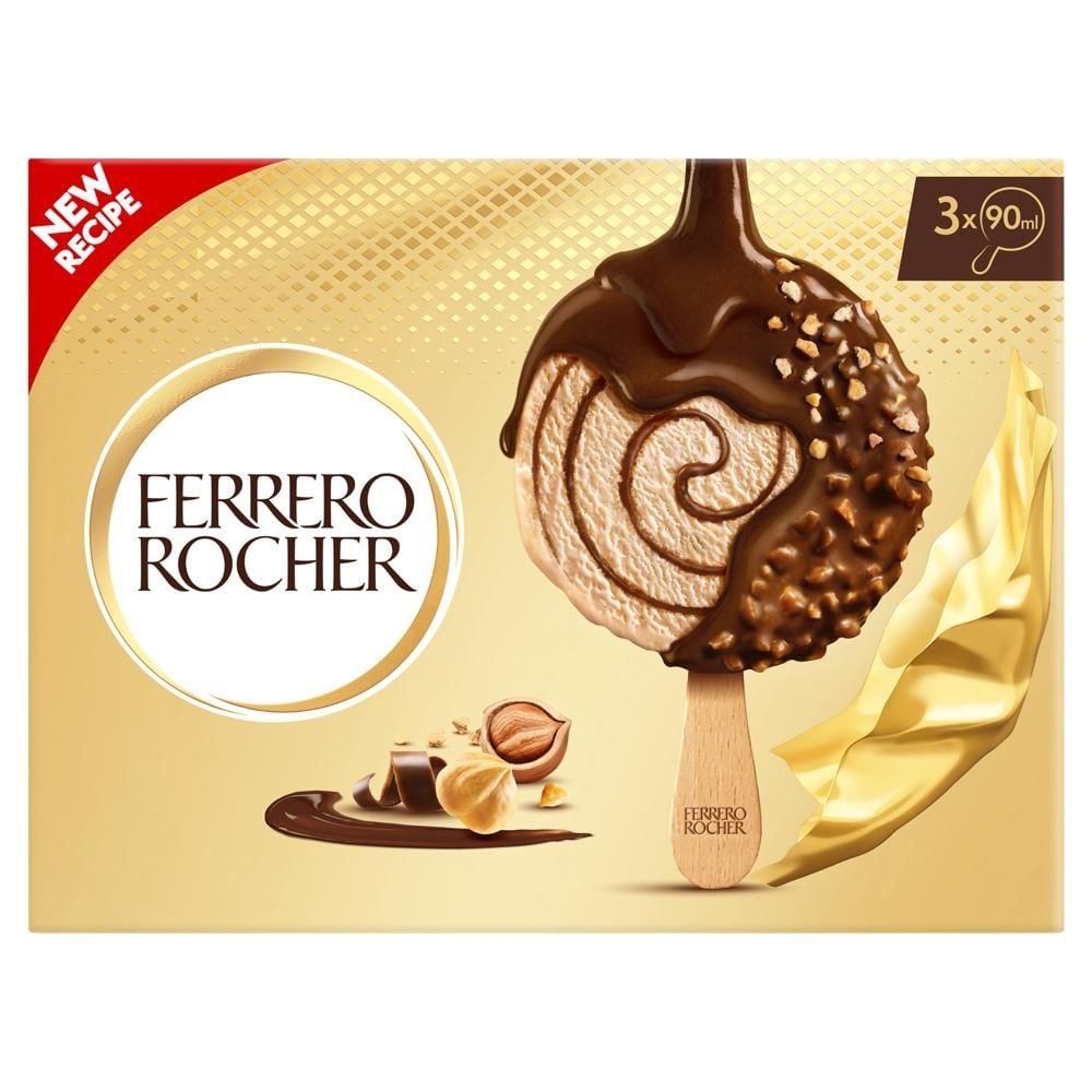 Ferrero Rocher Lody o smaku orzechów laskowych 270 ml (3 x 90 ml)