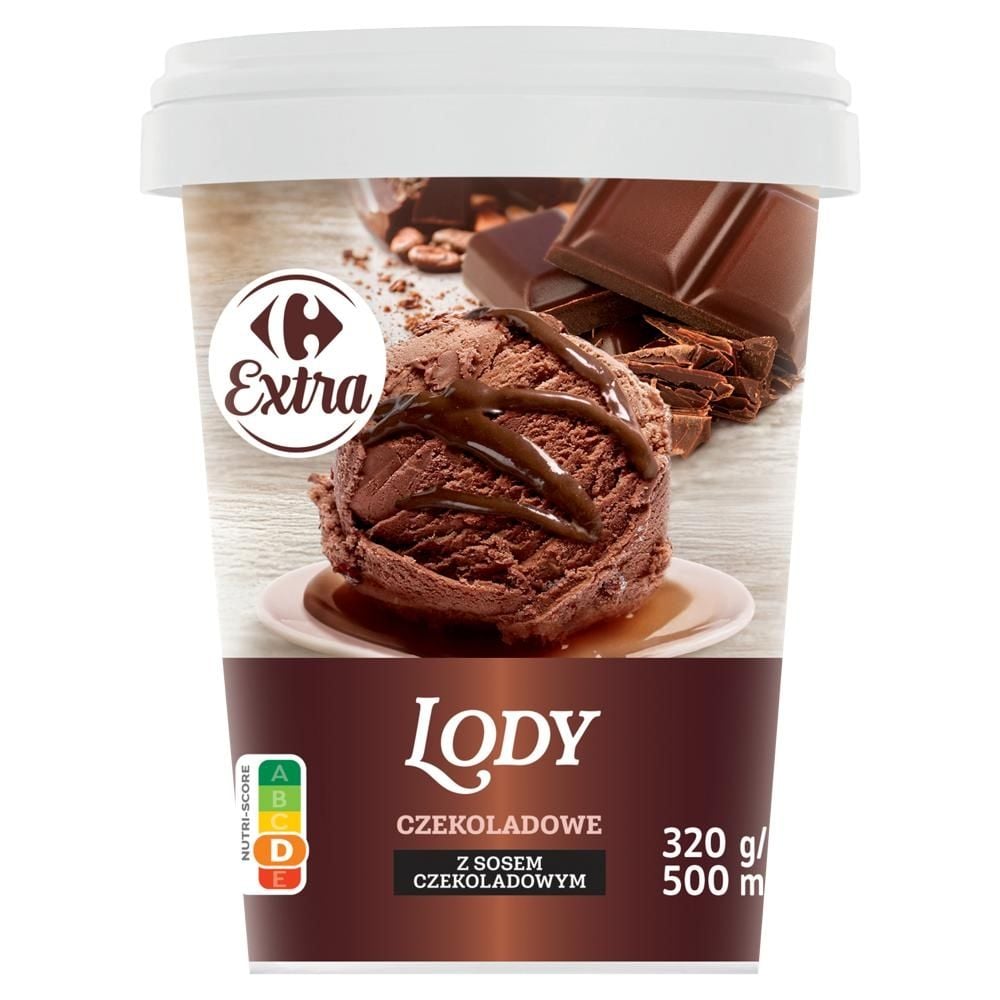 Carrefour Extra Lody czekoladowe z sosem czekoladowym 500 ml