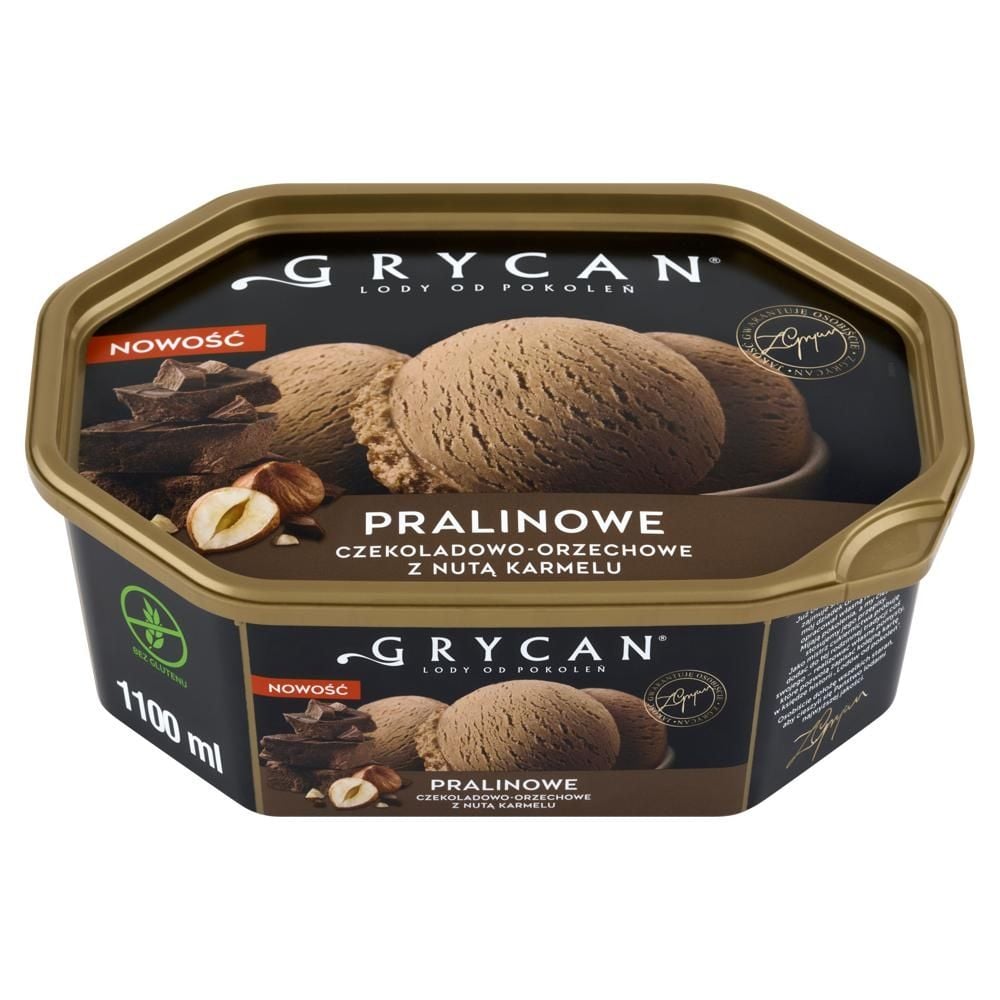 Grycan Lody pralinowe czekoladowo-orzechowe z nutą karmelu 1100 ml