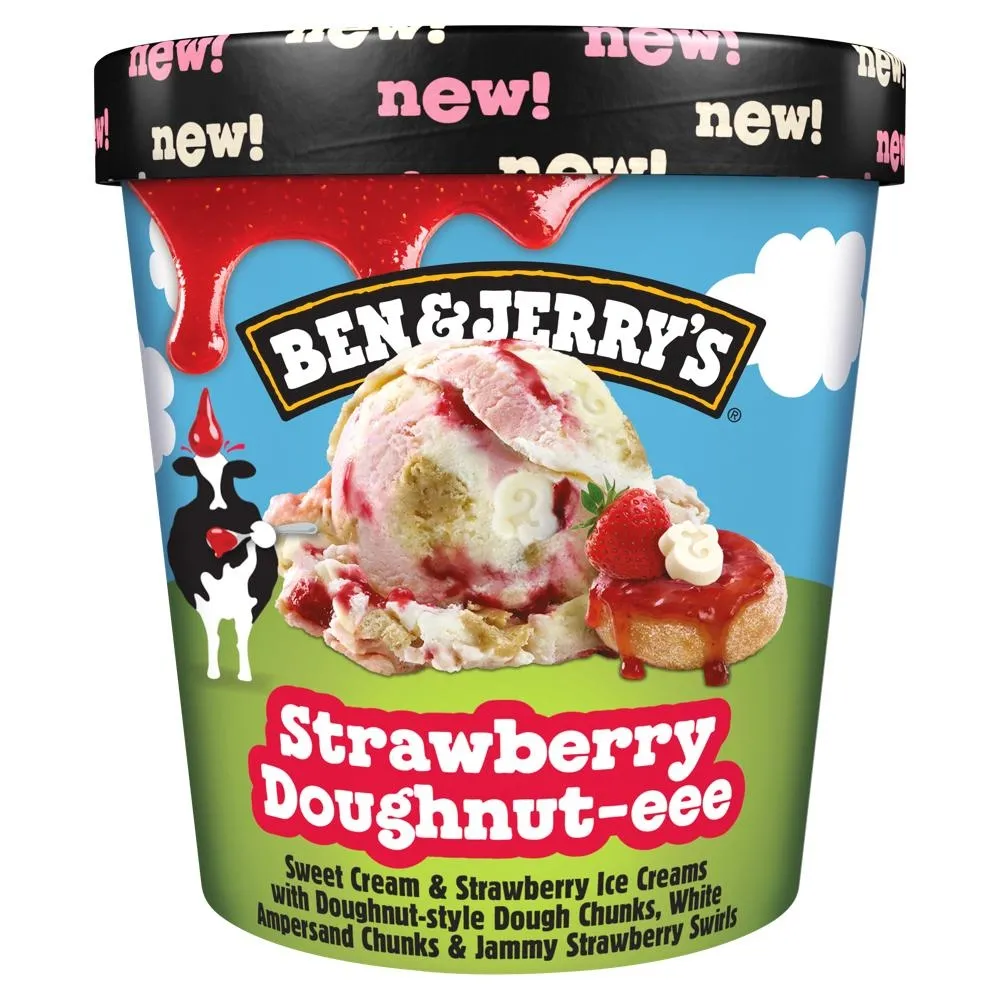 Ben & Jerry's Strawberry Doughnut-eee Lody 465 ml