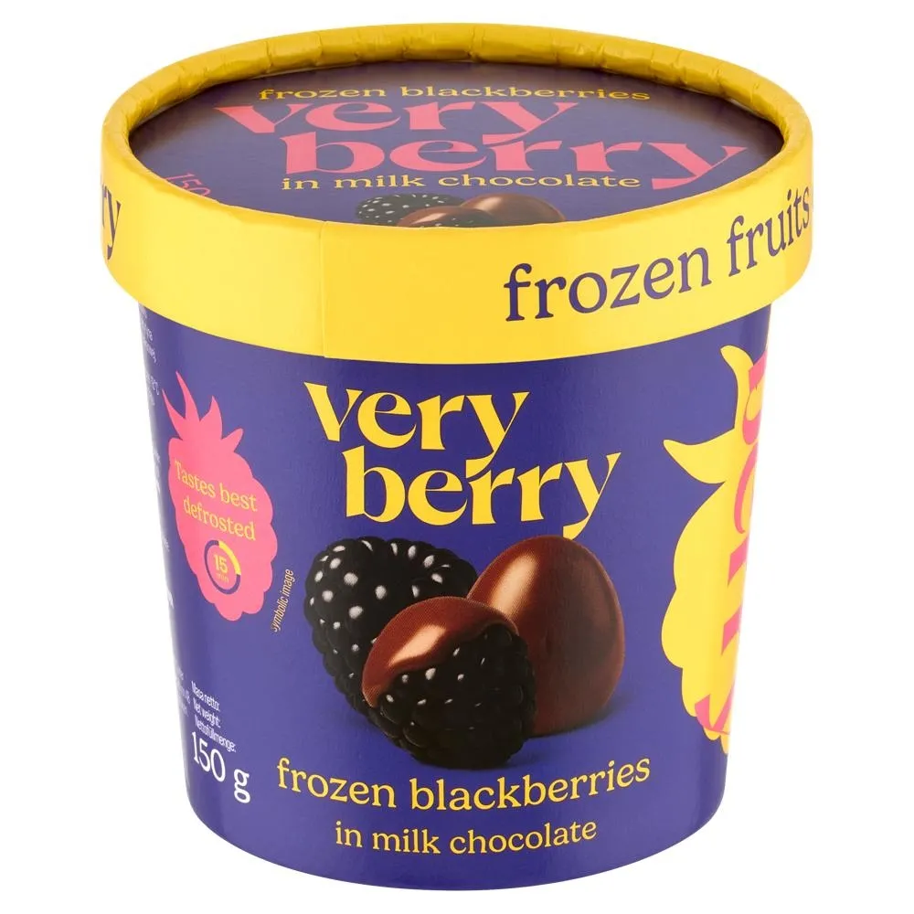 Very Berry Mrożone jeżyny w mlecznej czekoladzie 150 g
