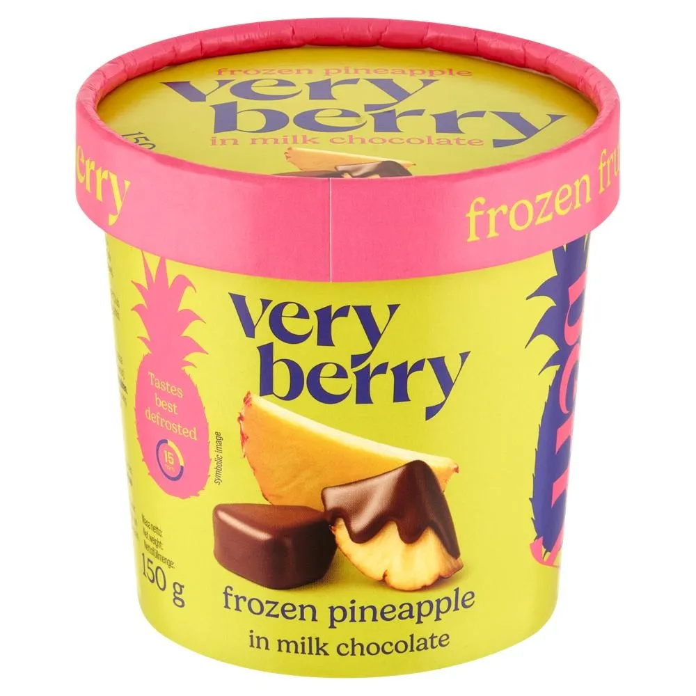 Very Berry Mrożony ananas w mlecznej czekoladzie 150 g