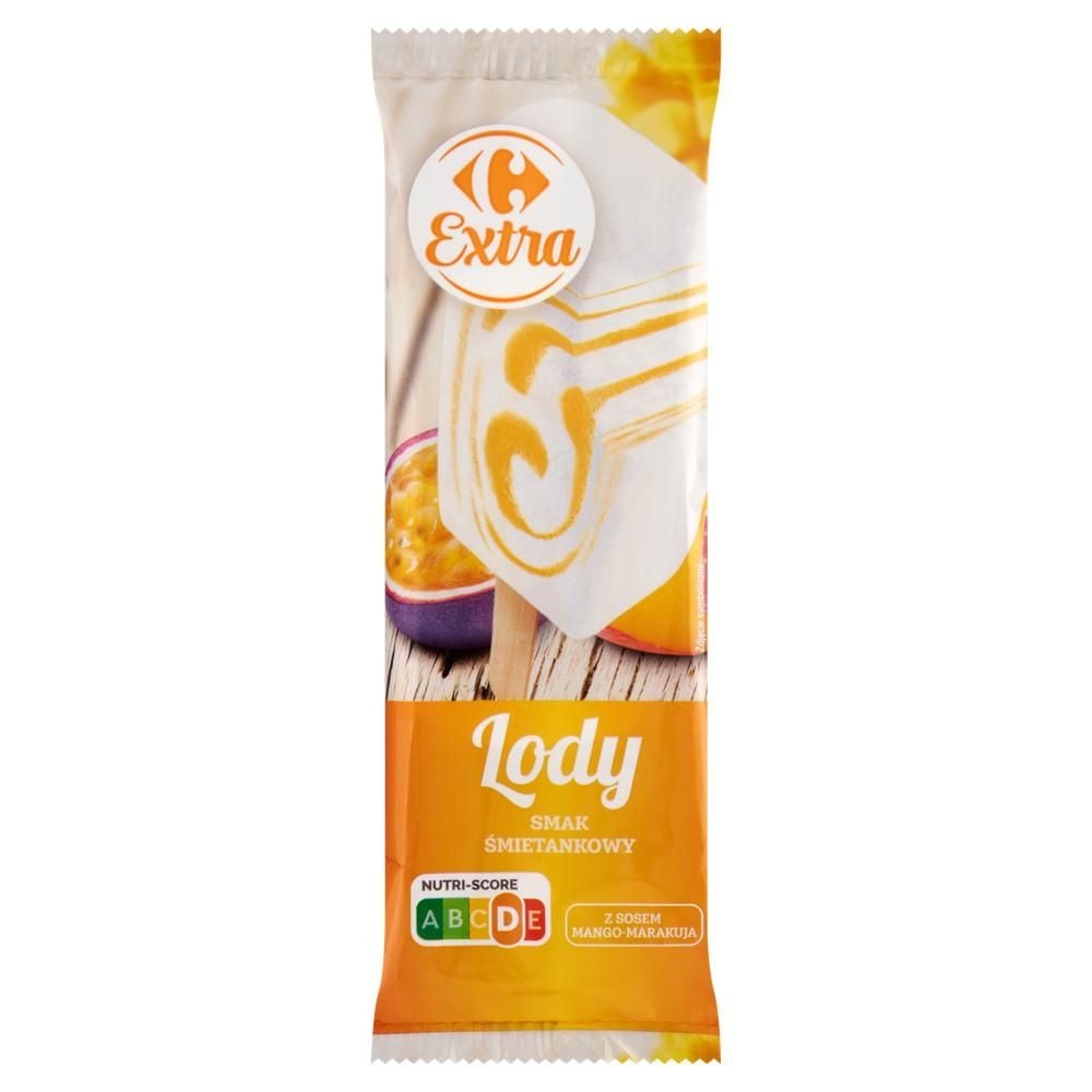 Carrefour Extra Lody smak śmietankowy z sosem mango-marakuja 100 ml