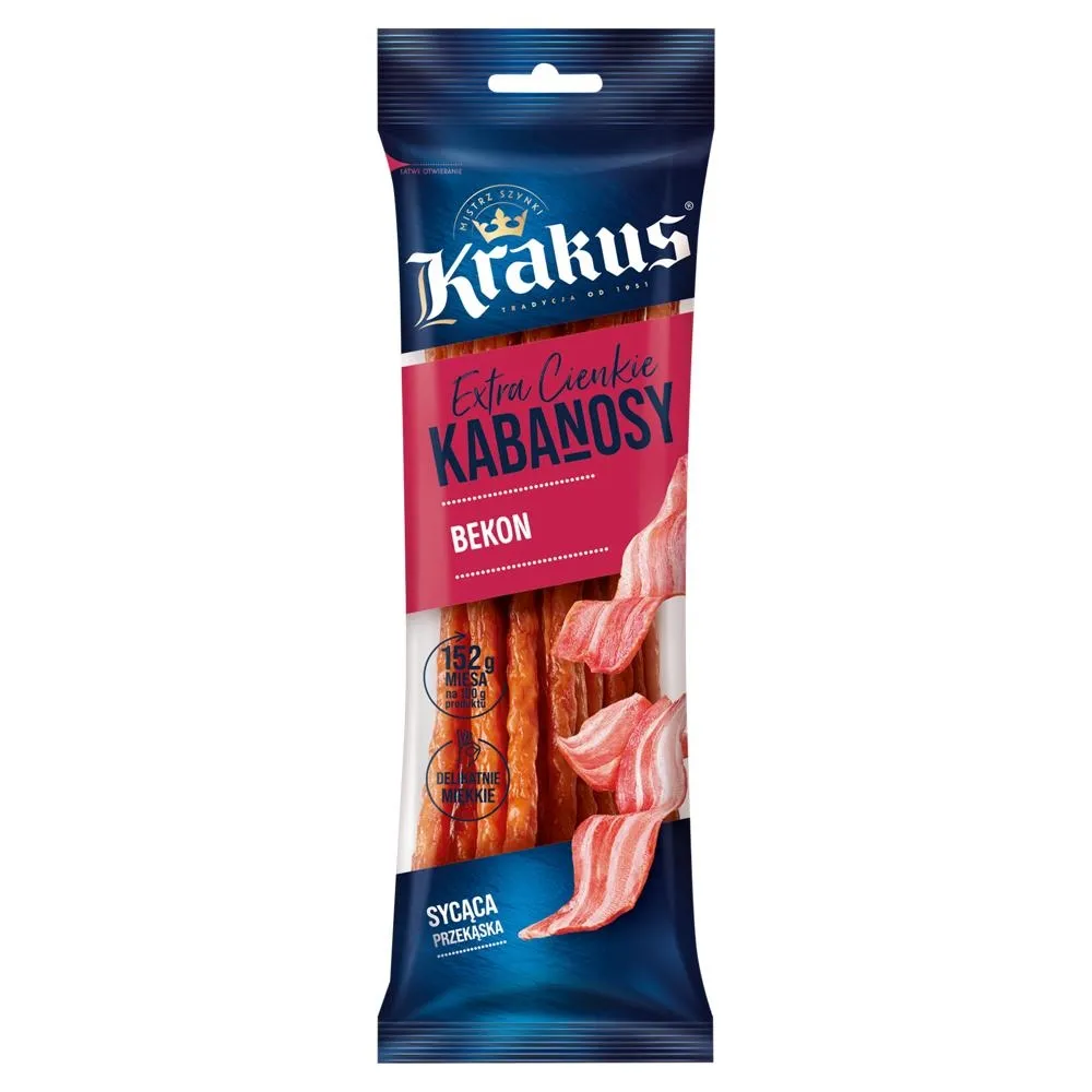 Krakus Extra cienkie kabanosy bekon 95 g