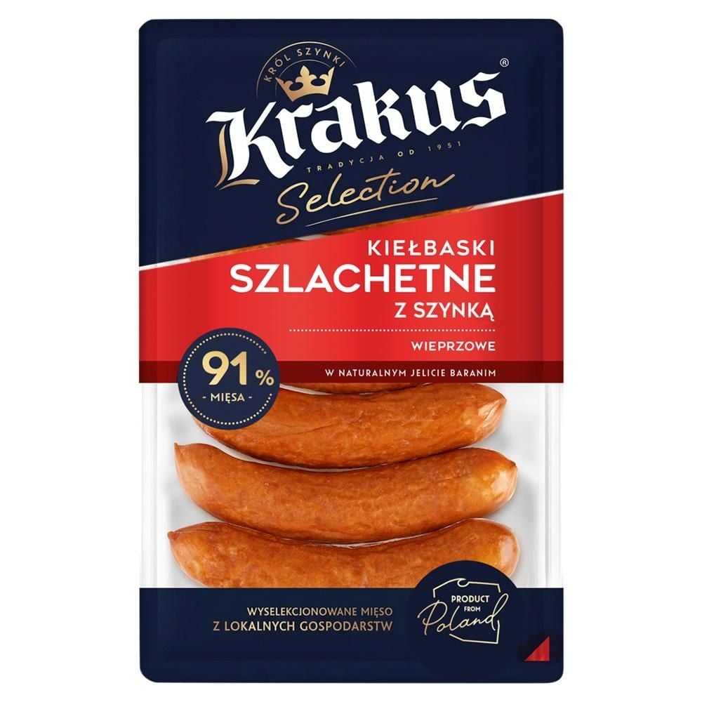 Krakus Selection Kiełbaski szlachetne z szynką wieprzowe 270 g