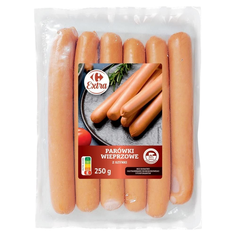 Carrefour Extra Parówki wieprzowe z szynki 250 g