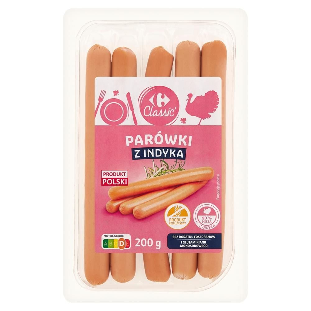 Carrefour Classic Parówki z indyka 200 g