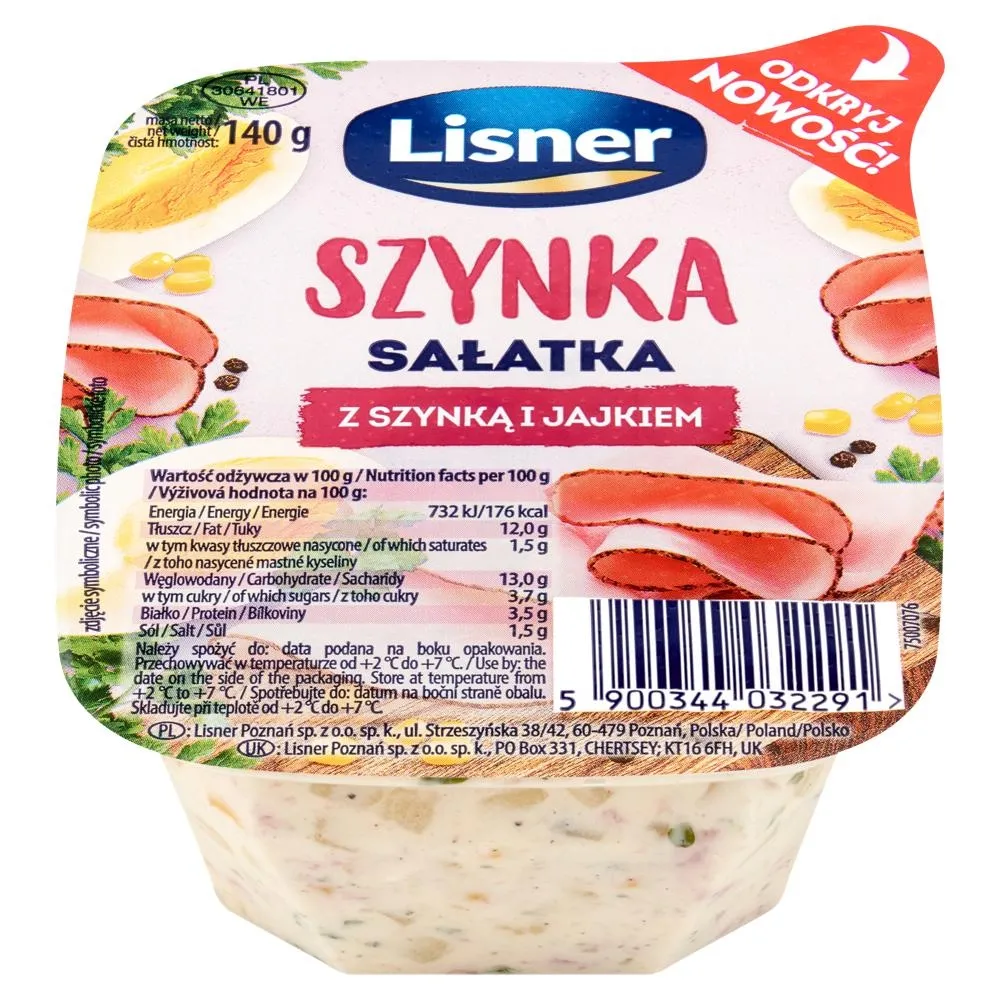 Lisner Sałatka z szynką i jajkiem 140 g