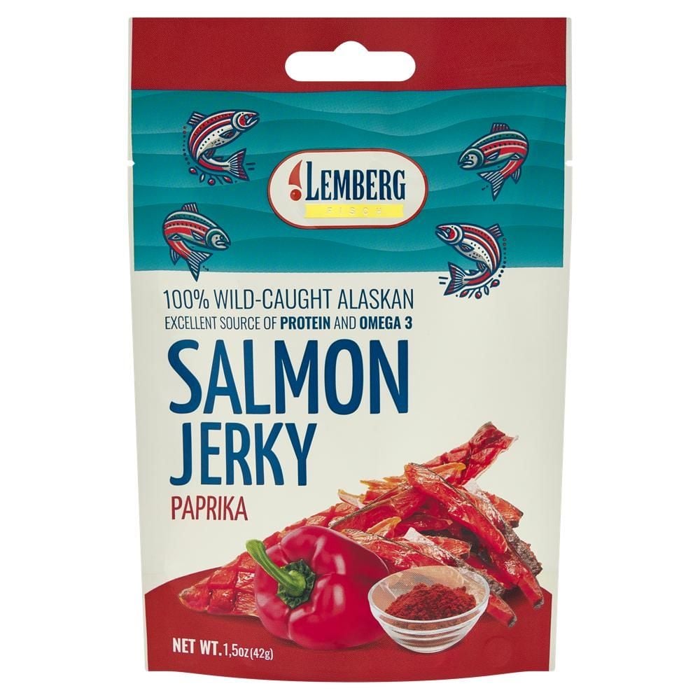 Lemberg Suszony filet z łososia jerky z papryką 42 g