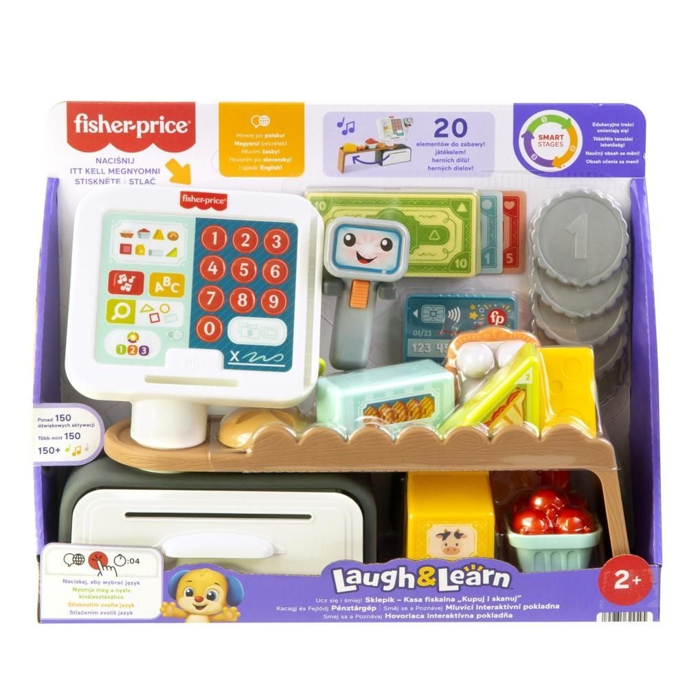 Fisher-Price „Ucz się i śmiej“ Sklepik - Kasa fiskalna „Kupuj i skanuj” Zabawka interaktywna