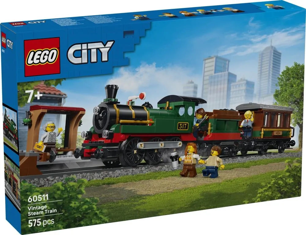 LEGO City Retro pociąg z lokomotywą parową 60511