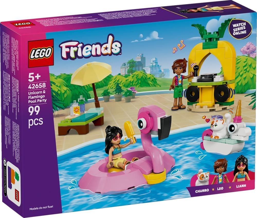 LEGO Friends 42658 Impreza na basenie z jednorożcem i flamingiem