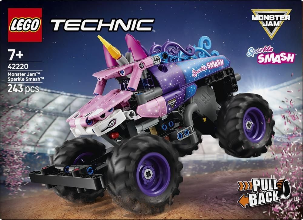 LEGO Technic Monster Jam Sparkle Smash z napędem typu pull-back 42220