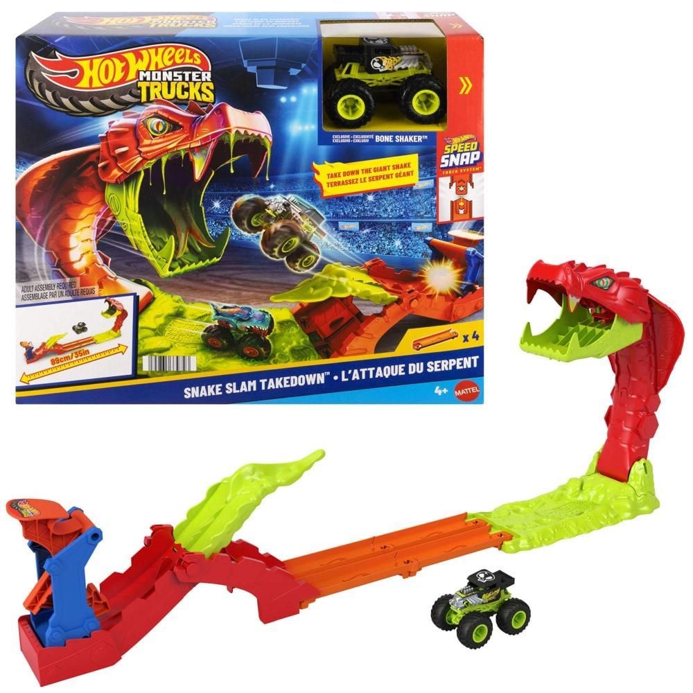 Hot Wheels Monster Trucks Mega skok – Nokaut węża Zestaw JJN44