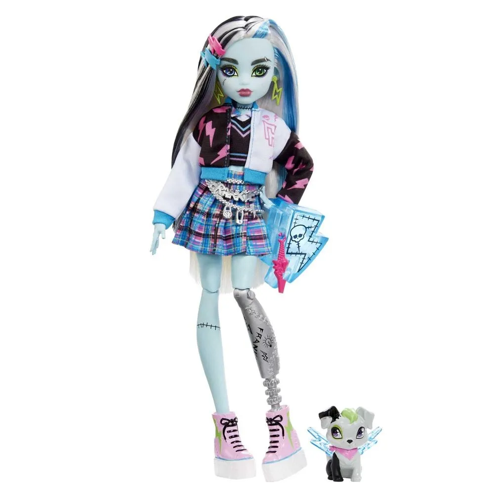 Monster High Frankie Stein Lalka + Zestaw tatuaży + Naklejki gratis