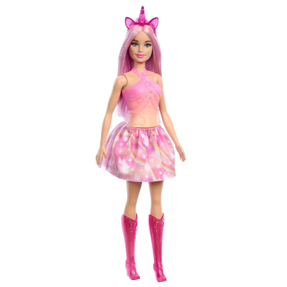 Barbie Jednorożec Lalka Różowy strój HRR13
