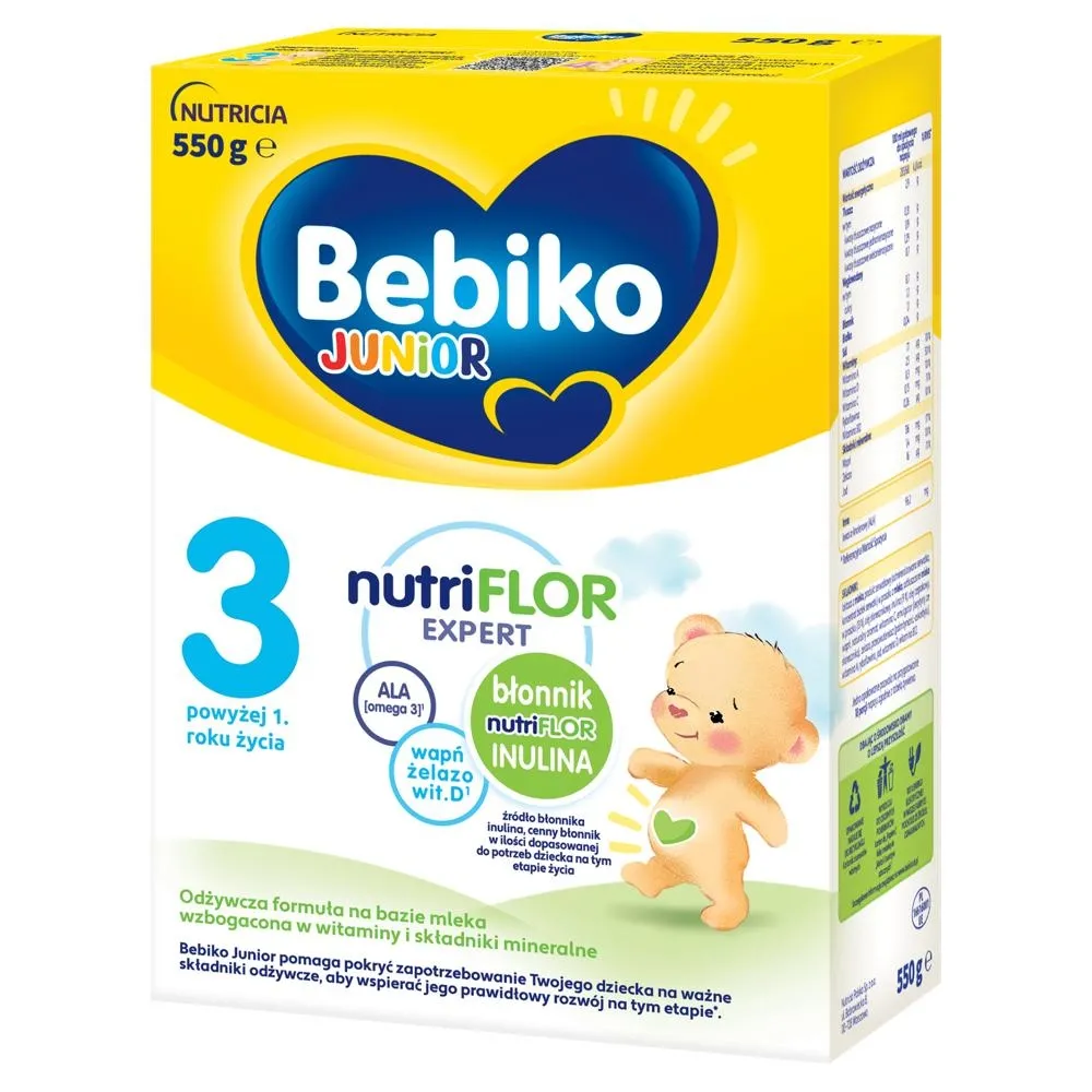 Bebiko Junior 3 Odżywcza formuła na bazie mleka dla małych dzieci powyżej 1. roku życia 550 g