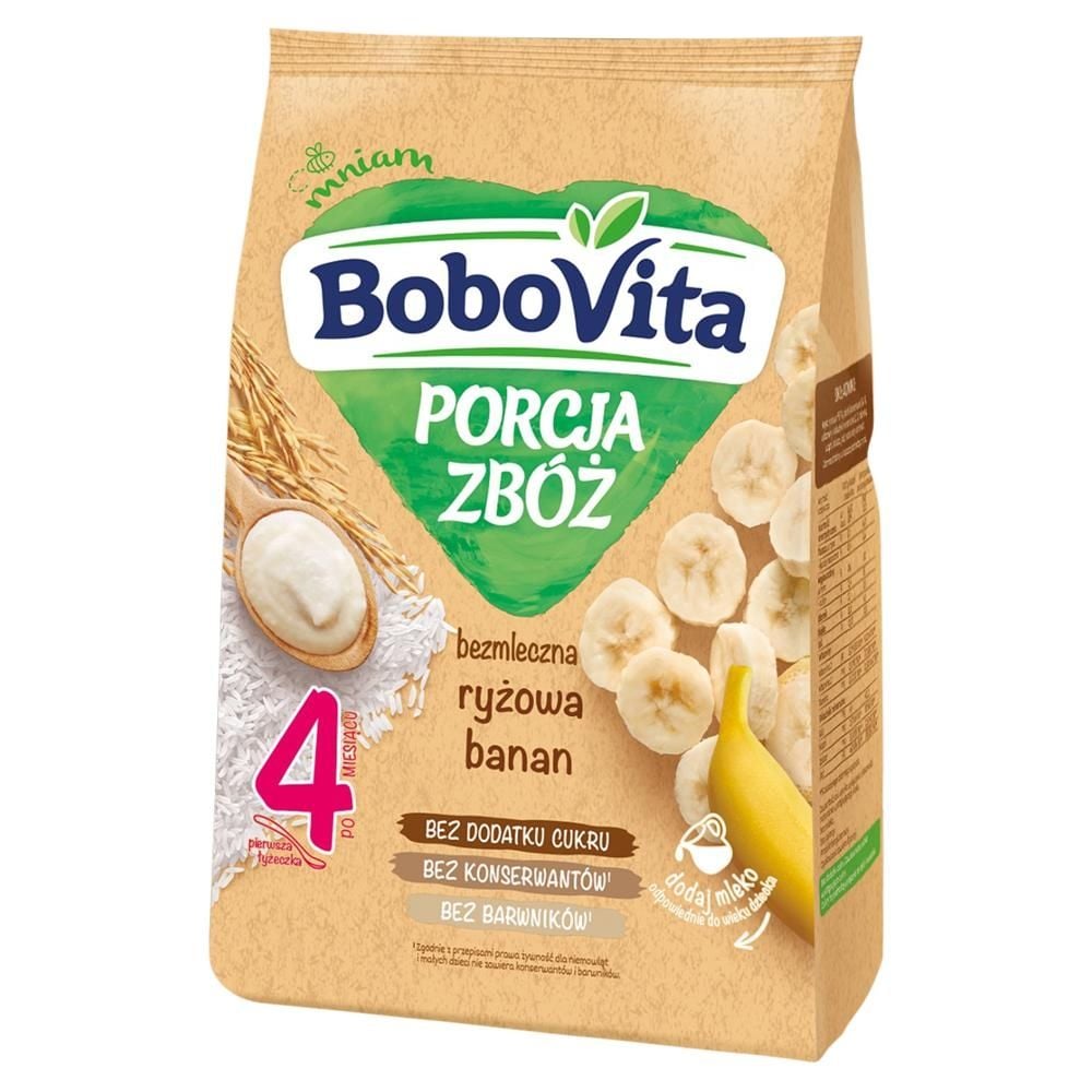 BoboVita Porcja zbóż Kaszka bezmleczna ryżowa banan po 4 miesiącu 170 g