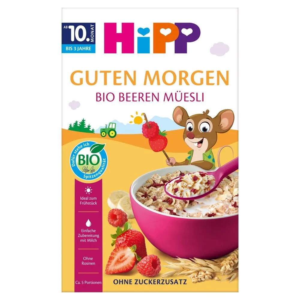 HiPP BIO Musli wielozbożowe truskawki-maliny od 10. miesiąca 200 g