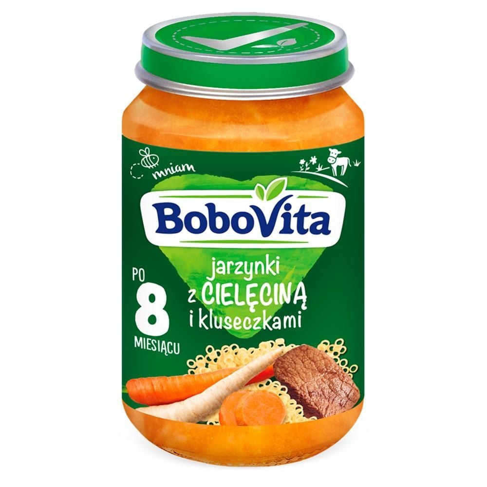 BoboVita Jarzynki z cielęciną i kluseczkami po 8 miesiącu 190 g