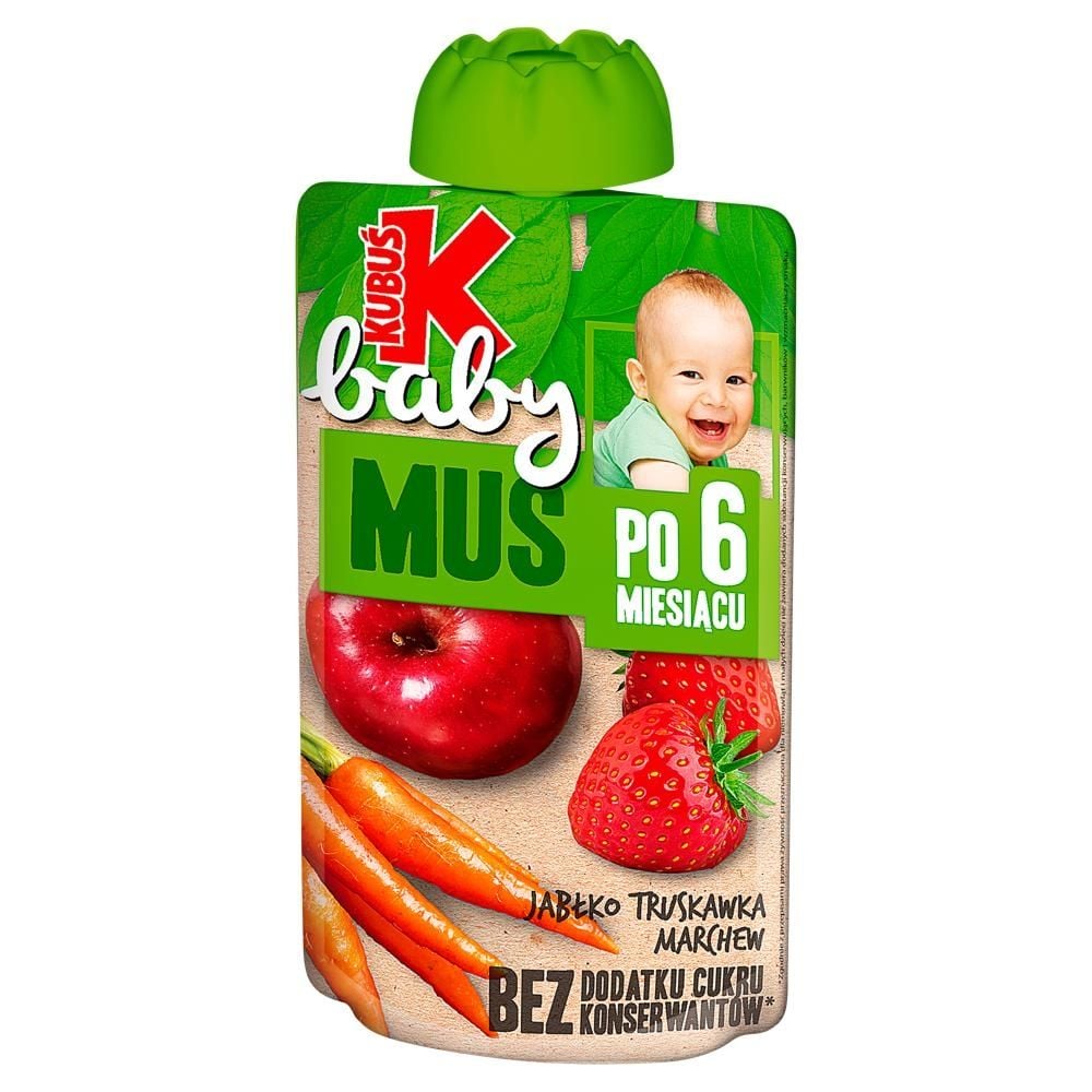 Kubuś Baby Mus po 6 miesiącu jabłko truskawka marchew 100 g